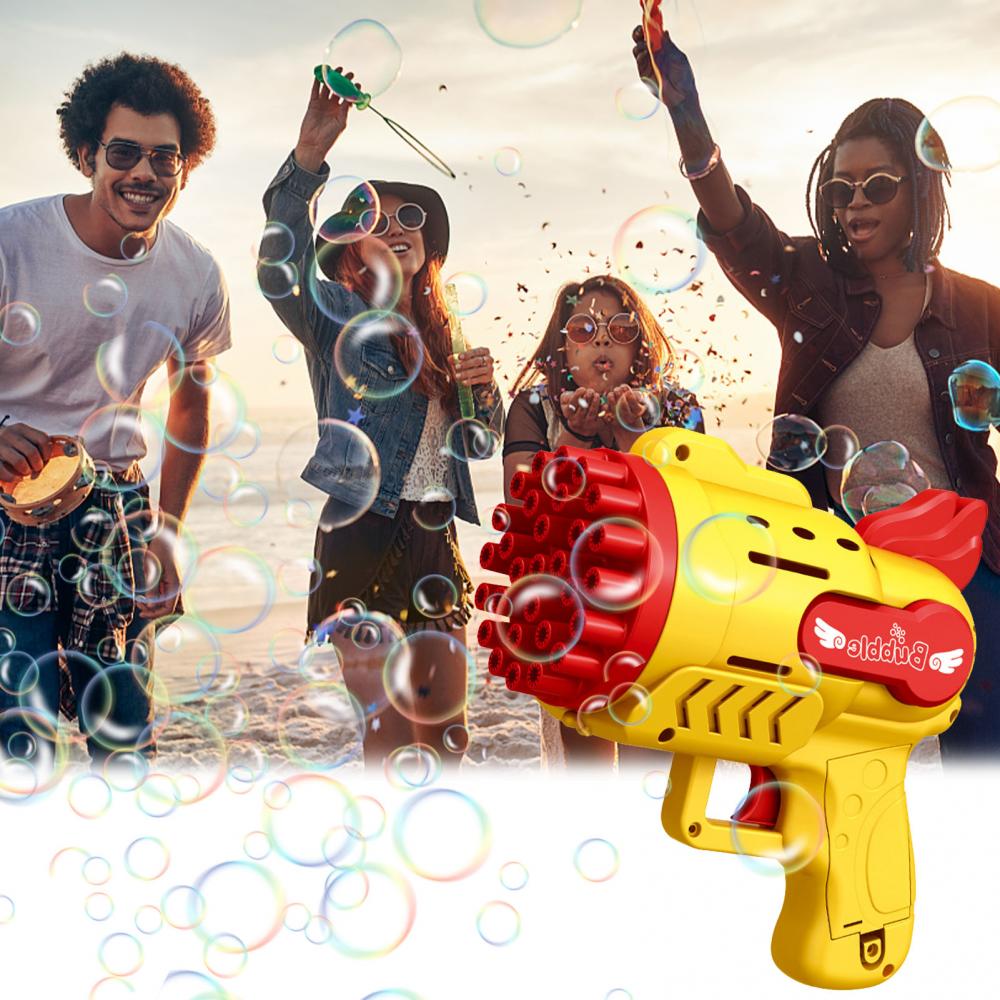 29 Holes Bubble Gun Bubble Toys Children Gifts Soap Blowers Electric Bubbles Machine Outdoor Pomperos Toys for Kids Girls