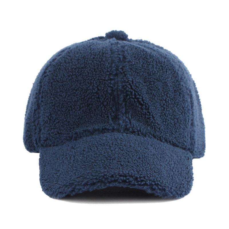 Fleece Surface Solid Color Baseball Cozy Warm Plush Material Winter Style Adjustable Dad Hat Casual Unisex Cap For Men Women