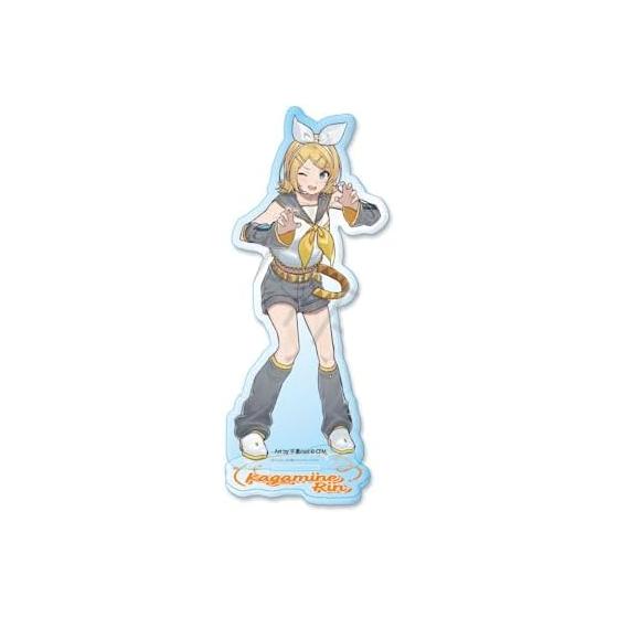 Hatsune Miku & Piapro Characters Kagamine Rin Acrylic Stand with Base, Full Color Print, Approx. 150x120mm, Transparent Acrylic