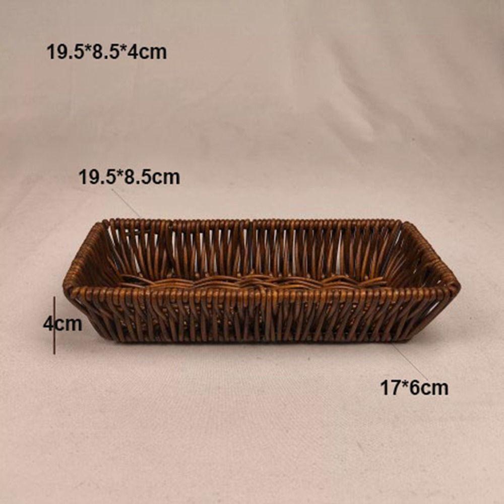 Hardness Rattan Wicker Woven Serving Baskets Handwoven 6 Styles Drain Chopstick Fork Spoon Holder Household Rattan Basket