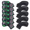 Big Teeth Golf Iron Headcover Set (11 Pieces: 4-9, P, A, S, L, X) with Embroidered Numbers, Long Neck, Elastic Closure, Clover Embroidery, Synthetic L