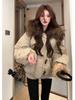 Winter Fashion Korean Style Puffer Cotton Buckle Coat with Hood