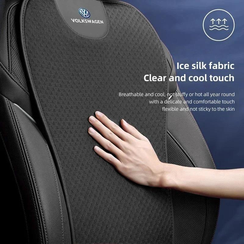 CGLWZ1 Car Seat Cover Breathable Ice Silk Auto Cushion Interior Accessories For VW GTI Polo Golf Passat Tiguan Arteon Touareg Taigo CC