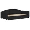 VidaXL Daybed with Trundle and Drawers Black 100x200 Cm Fabric 3197231