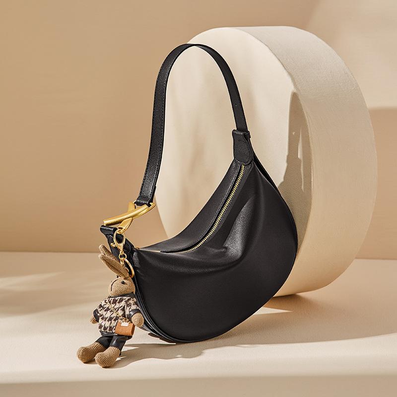 Mrs. Qiao Bag 2025 New Genuine Leather Underarm Bag for Women High-end Autumn Winter Women's Bag Single Shoulder Crossbody Dumpling Bag