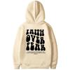 Faith Over Fear Christelijke Hoodie voor Dames Jezus Pullover Religieus Grafisch Sweatshirt Esthetische Top