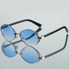 2025 Retro Metal Oval Cat Eye Sunglasses Classic Women Black Leg Sunglasses for Men Driving Outdoor Sunshade Sunglasses