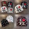 Love Letter Pattern Beanie Knitted Hat With Acrylic Material For Stylish Cold Weather Wear