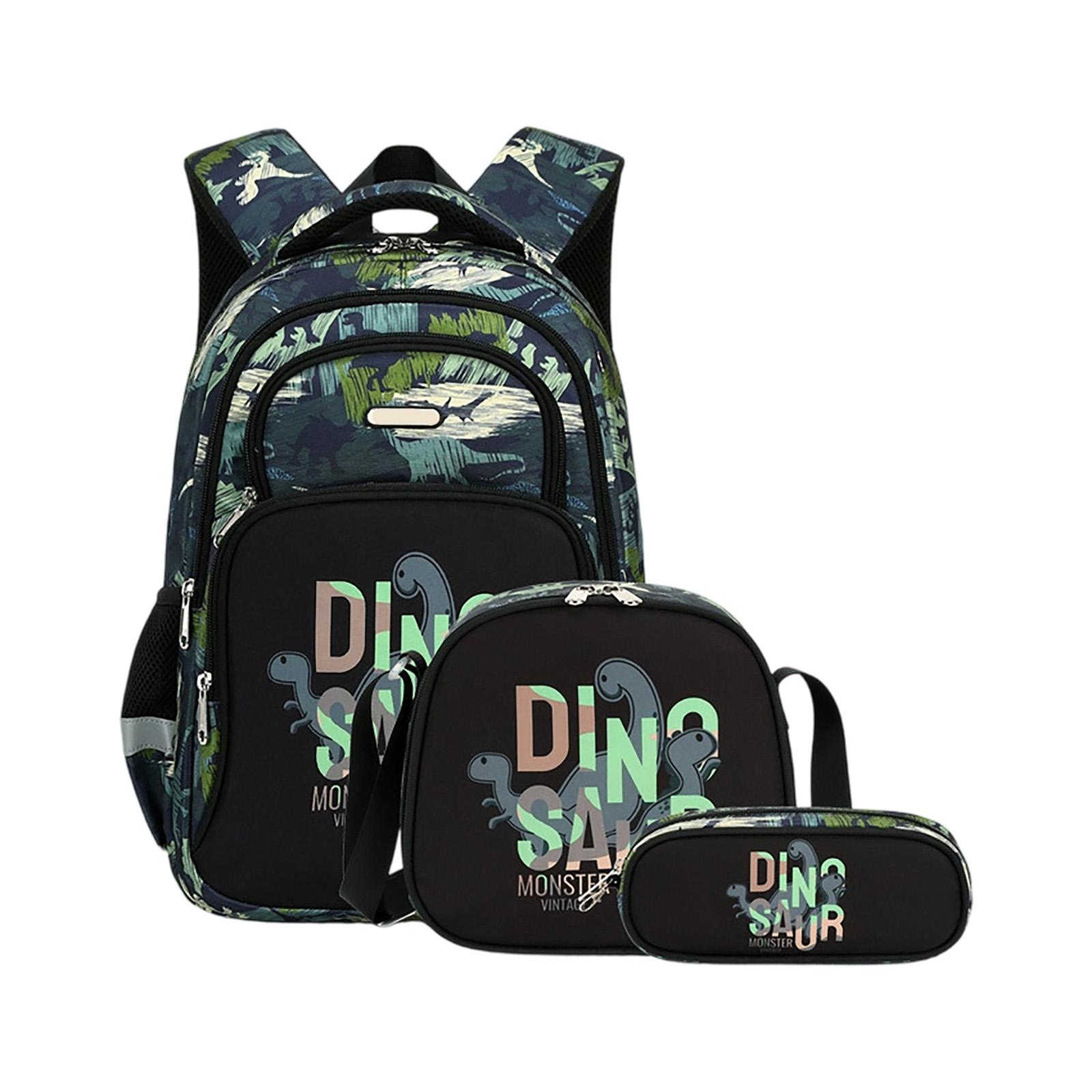 Schulranzen-Set für Kinder mit Brotdose und Federmäppchen, Leichter bedruckter Rucksack für Jungen Mädchen, 13 Designs Schulanfangsbedarf Geschenk One Size