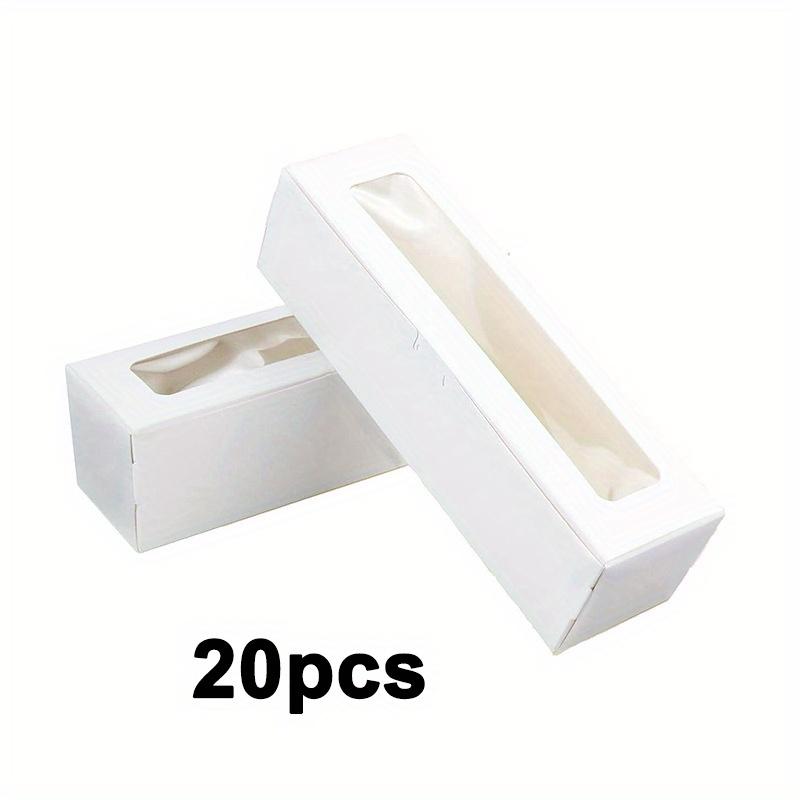 20pcs White Gift Box with Window Rectangle Treat Boxes Flip-Top Gift Boxes Paper Gift Package Box for Anniversaries Parties