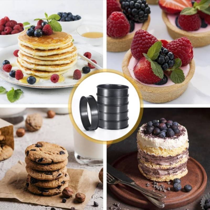 Stainless Steel Round Baking Molds For Pastries And Cookies With Double Rolled Edges For Home Baking