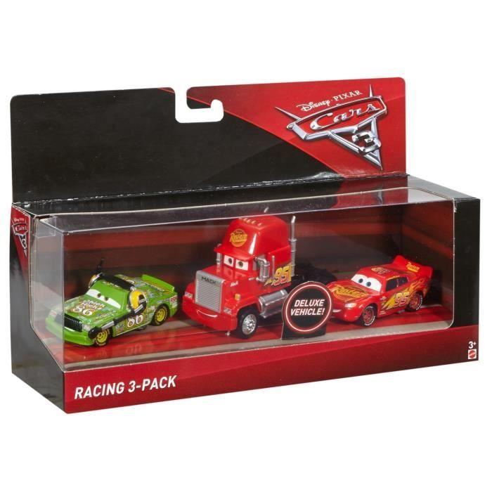 Pack De 3 Véhicules Racing - Cars 3 - MATTEL - 2 Mini-Véhicules Et 1 Véhicule De Grande Taille