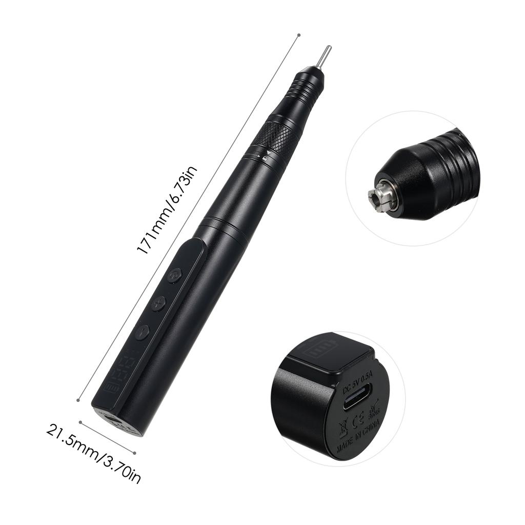 Sada elektrického laku na nehty 35000 ot./min. Nabíjecí pero na manikúru a pedikúru