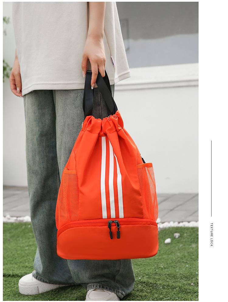 Multi-Sport Backpack: Badminton Racket, Basketball, Sneakers, Football, Swimming Gear, Drawstring, Large Capacity