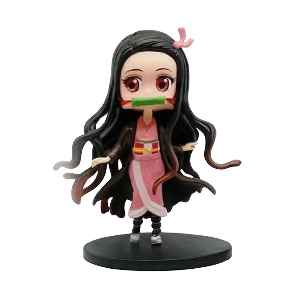 Demon Slayer Kimetsu No Yaiba Cute Kawaii Q Posket Figure Nezuko Tanjirou Zenitsu Shinobu Giyuu PVC Desktop Ornaments Model Toys