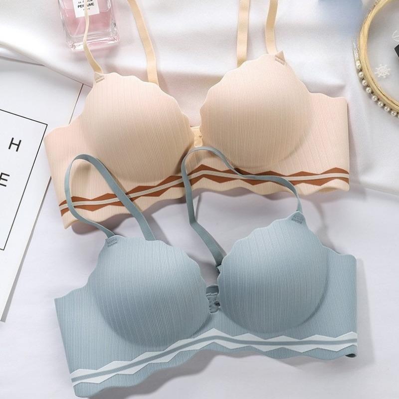 Seamless Push-up and Anti-sagging Small Chest Push-up Underwear Without Steel Ring Simple and Breathable Girls Bra