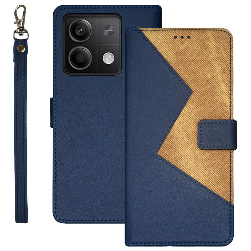 

IDEWEI For Xiaomi Redmi Note 13 5G Case Drop-resistant Leather Phone Stand Cover Blue