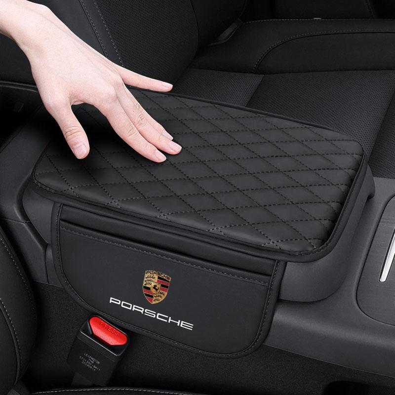 1Pcs Leather Auto Consoles Car Armrest Cushion with Storage Car Styling For Porsche Boxster Cayenne Panamera Macan Cayman 911 918 996 917 991