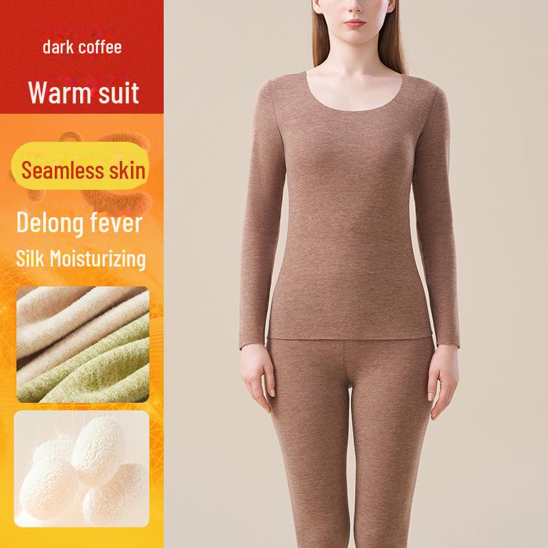 Dámská kašmírová hedvábná termoprádlová souprava: Německý samet, Silný, Útulný, Nezbytnosti pro podzim a zimu.