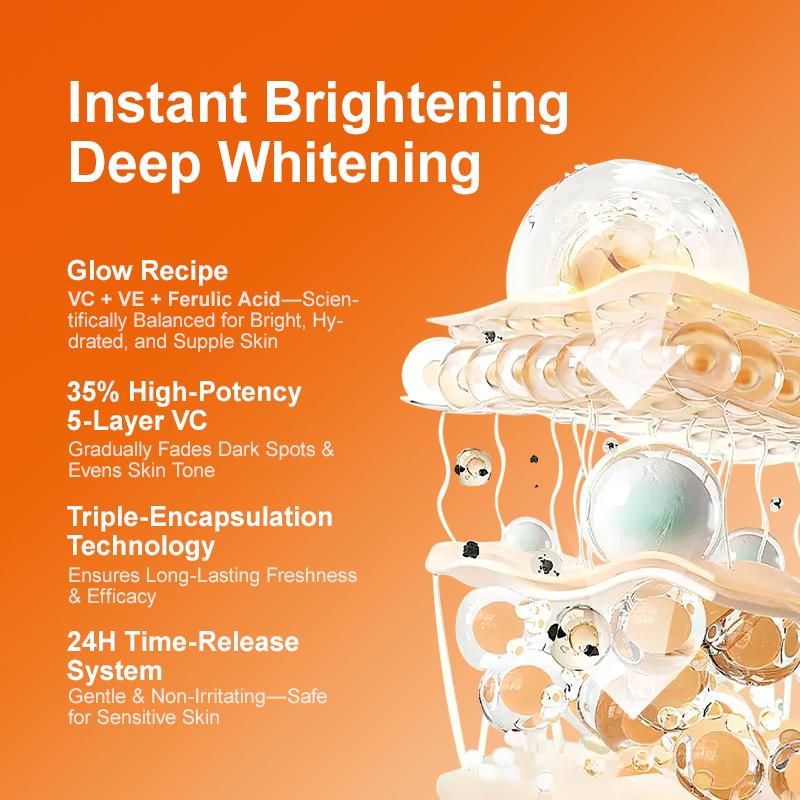 Vitamin C Liquid Serum Anti-aging Whitening VC Hyaluronic Acid Face Serum Brighting Moisturising Fade Fine Lines Skin Care