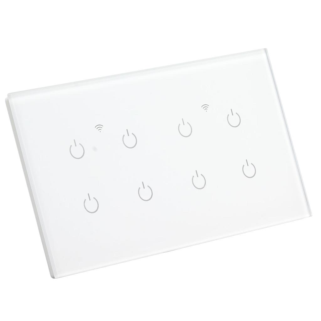 WLAN Smart Touch Schalter 8-fach gehärtetes Glaspanel IP44 Smart Lichtschalter Standard