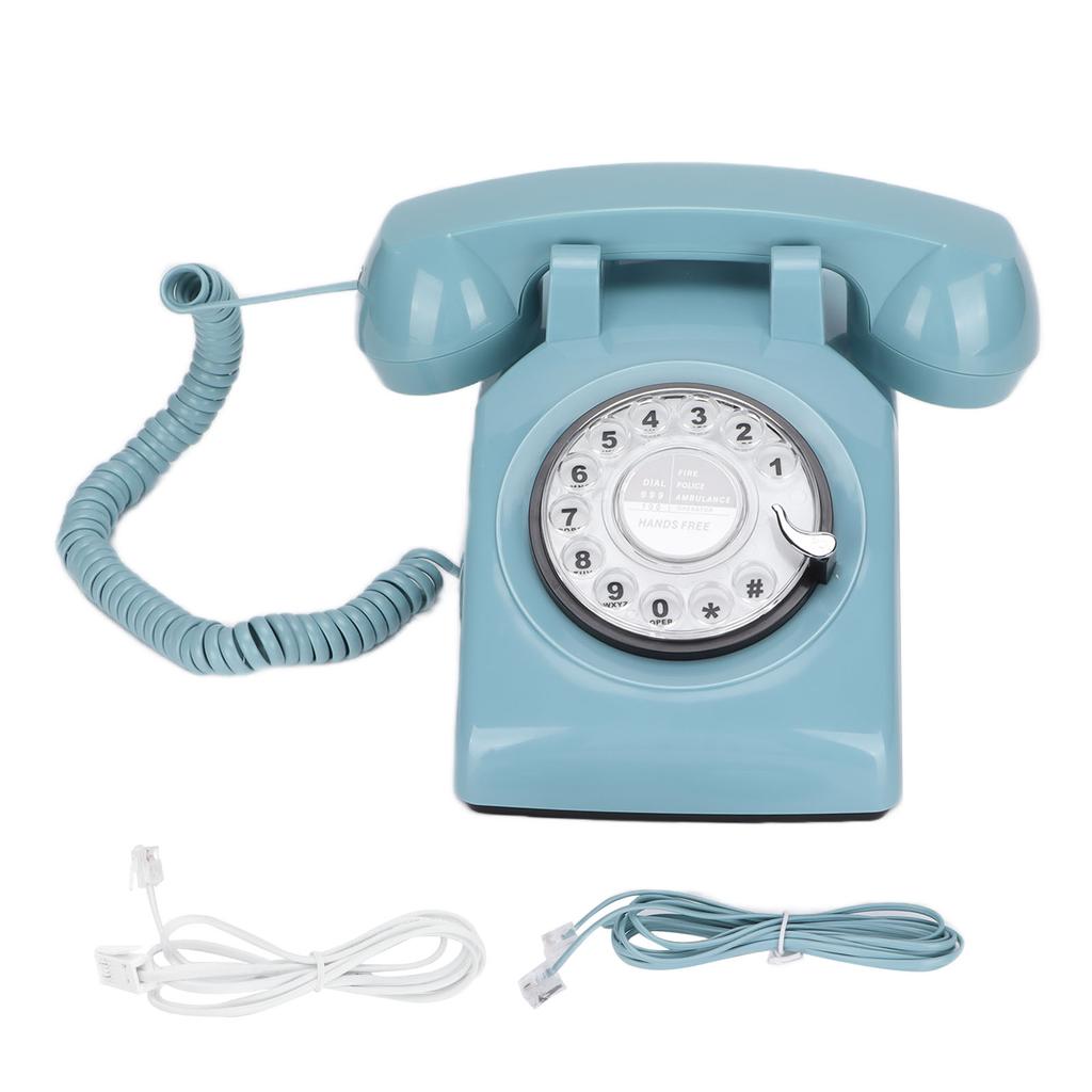 Retro Rotary Landline 60s Old Fashioned Classic Rotary Dial Wired Fixed Landline TelephoneGreen