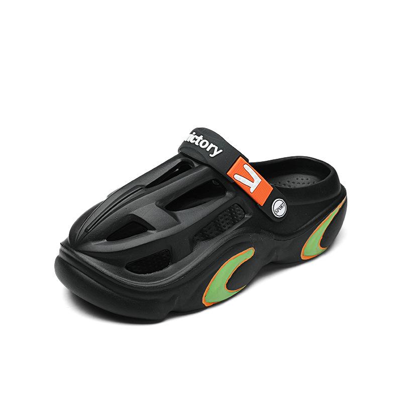 Slippers Men'S Trendy Thick-Soled Non-Slip Hole Shoes Men'S Hollow And Breathable Outdoor Beach Sandals