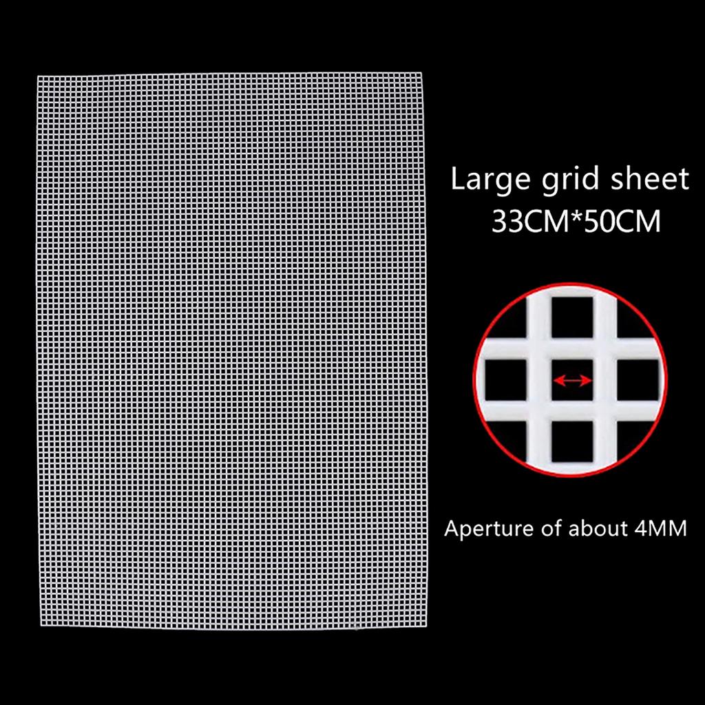 2 Stück Näh-Kunststoff-Gittergewebe Schwarz/Weiß für DIY Bestickte Gewebte Handarbeiten 30*20cm