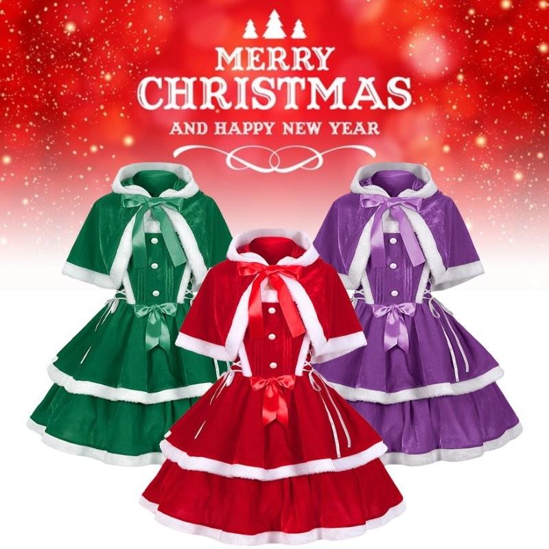 Party Christmas Girl Skirt Festivals Cosplay Decoration Costume Performance Set