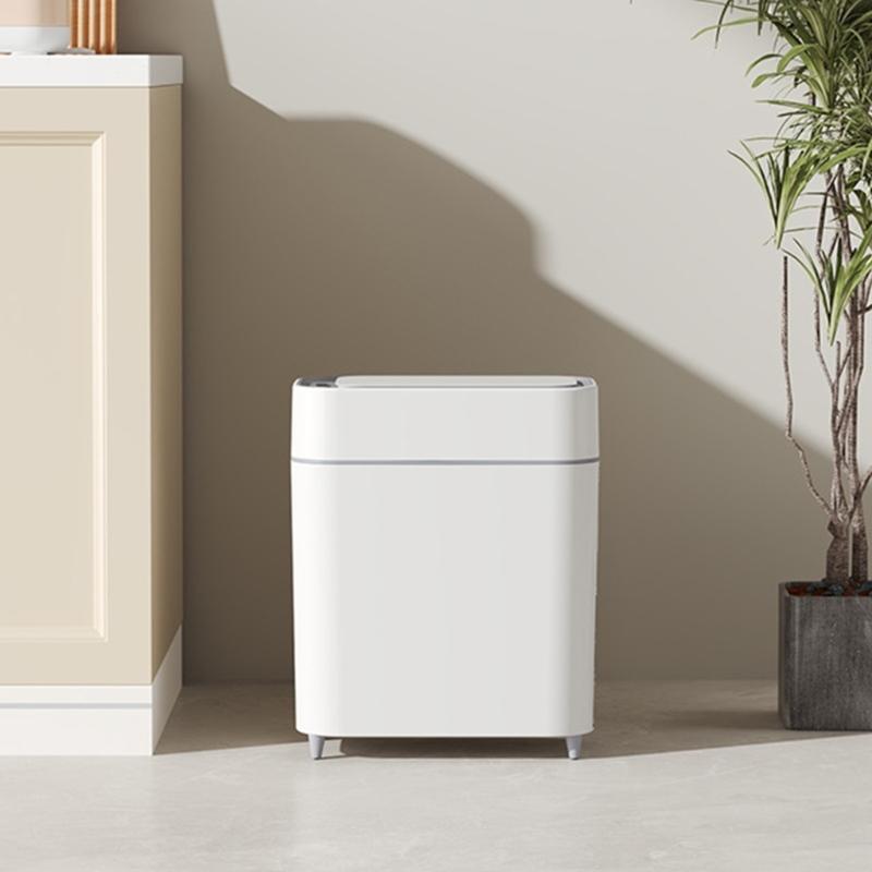 Mülleimer mit Klappdeckel, hohe Kapazität, kippsicheres Design, sichere automatische Öffnung für Haushalt, Küche, Bad