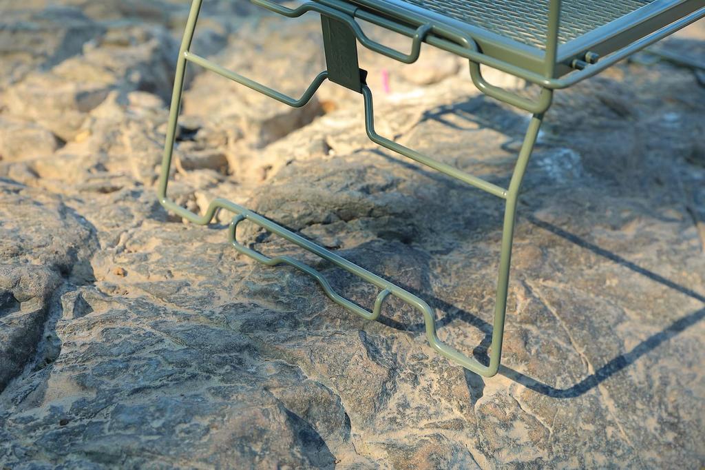 NANGOGEAR (Nanko Camping Gear) Stacking Rack, Bonfire Rack, Mesh Table, Storage Rack, Expanded Metal Top, Khaki, 20111-K (T-238-1T)