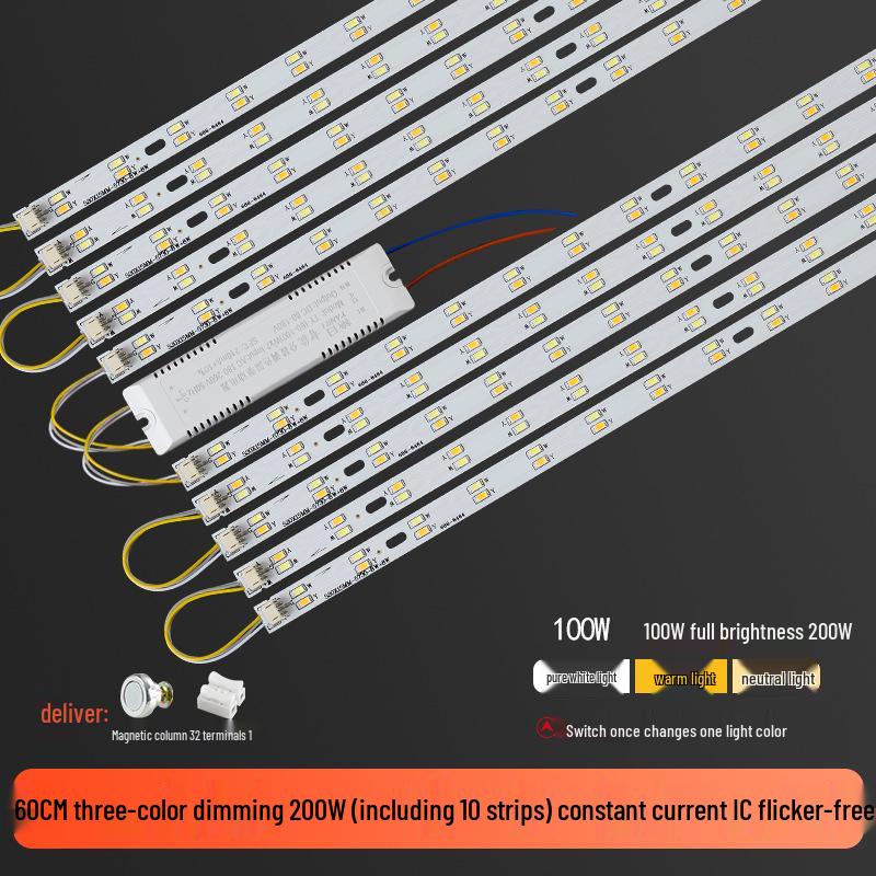 Three-Color LED Strip Light Panel for Living Room Ceiling