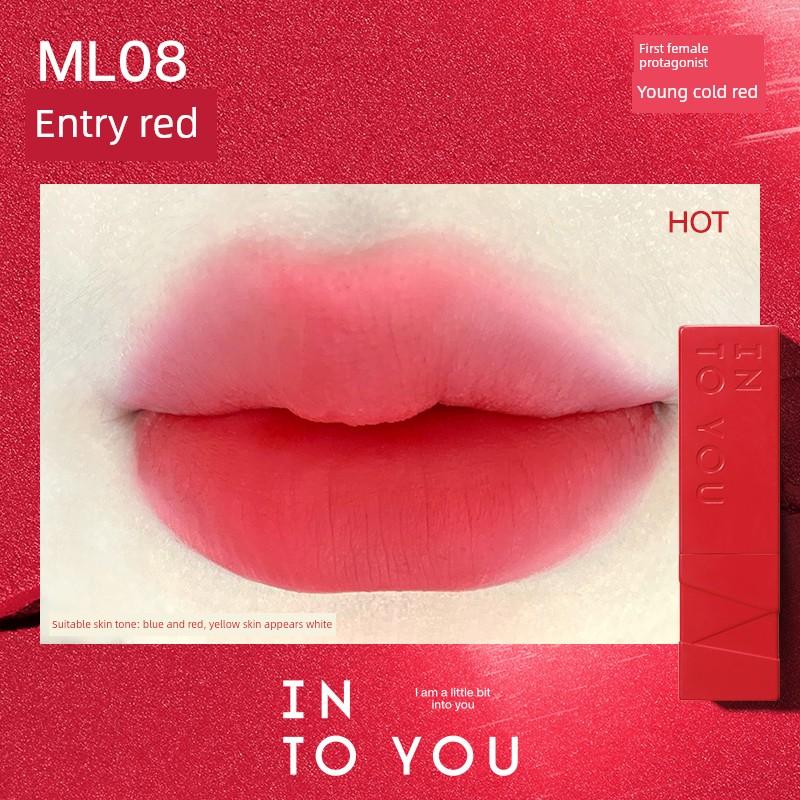 Into You Matte Lipstick, Lightweight Velvet Finish, Brightening Effect, Non-Stick Cup, Ml07, Heart Desire for You