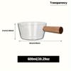 1pc Versatile High Borosilicate Glass Pot with Handle-400ml/600ml Easy Clean & Thermal Shock Resistant for Sauce Milk Soup & Noodles-Perfect for Home