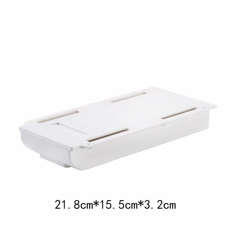 

Под столом скрытый липкий органайзер с фиксированным квадратным ящиком, неперфорированный противоугонный ящик для хранения medium белый