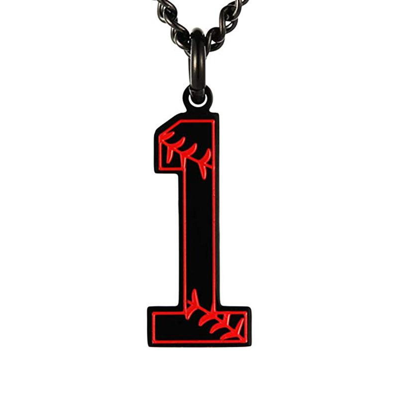 INS trendy stainless steel European and American fashion outdoor digital baseball necklace men's accessories titanium steel pendant