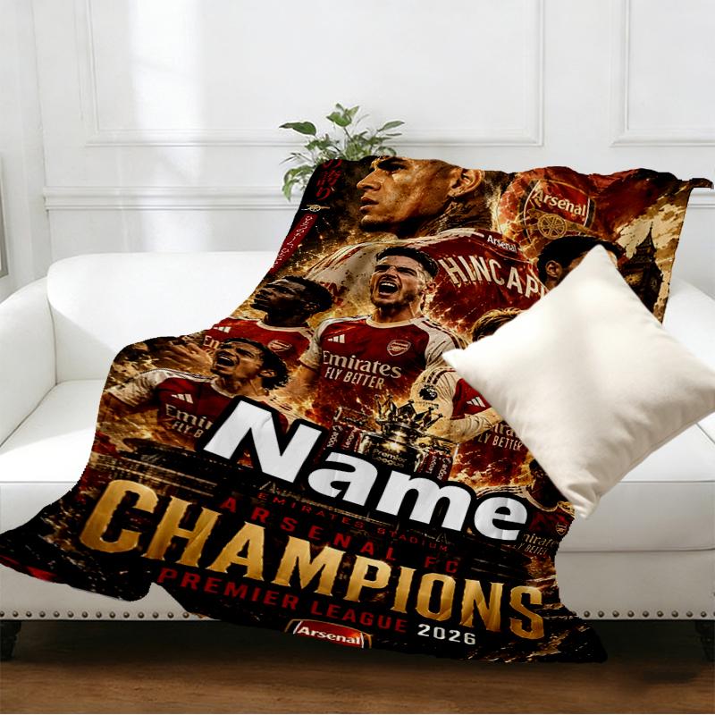 Coperte Personalizzate con Nome Squadra di Calcio Stampato, Arredamento per la Casa, Camera da Letto, Divano, Campeggio, Divano, Regali per Compleanno Natale