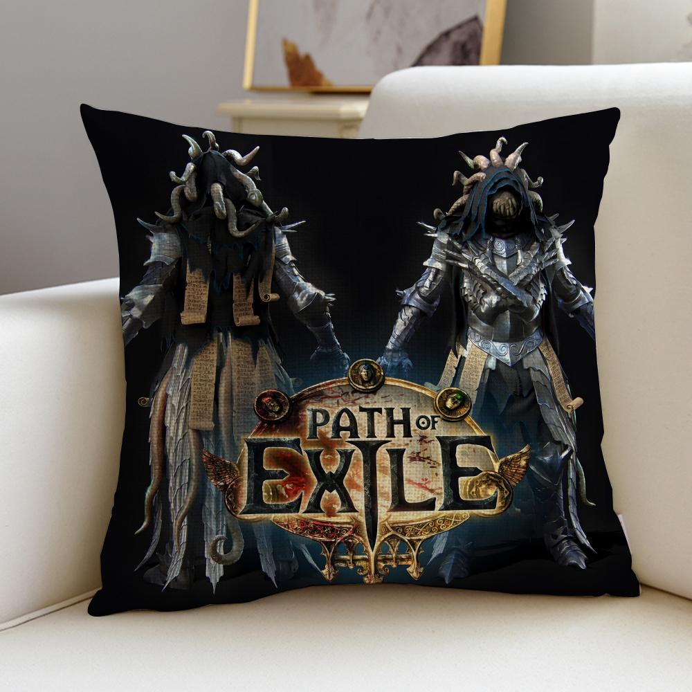 Dark PPath of ExileS Cushion Cover Breathable and skinfriendly linen pillowcase square removable and washable cushion