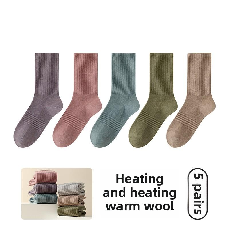 

5 пар женских осенне-зимних очень толстых теплых и холодных спортивных носков без косточек с высокой трубой 5 Pairs