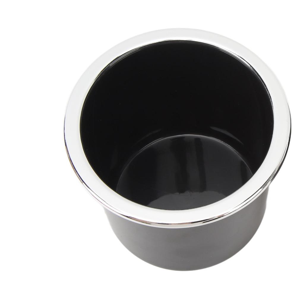 2 Pcs Black Cup Holder with Silver-plated Edges Can Holder Easy Installation RV Cup Holder Yacht