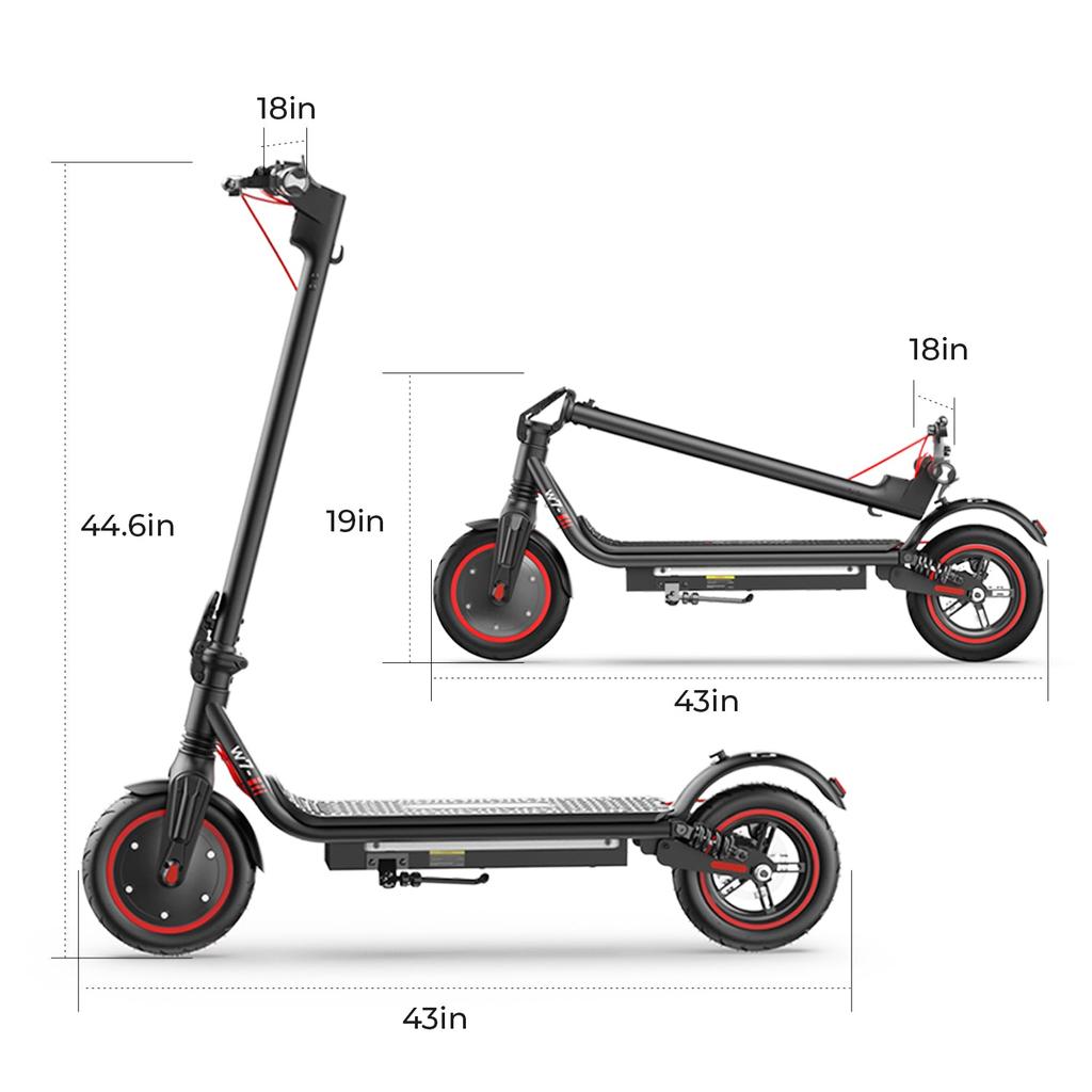 iScooter Monopattino elettrico W7: Potenza 650W, autonomia 37 km, pieghevole, doppio freno, per pendolari