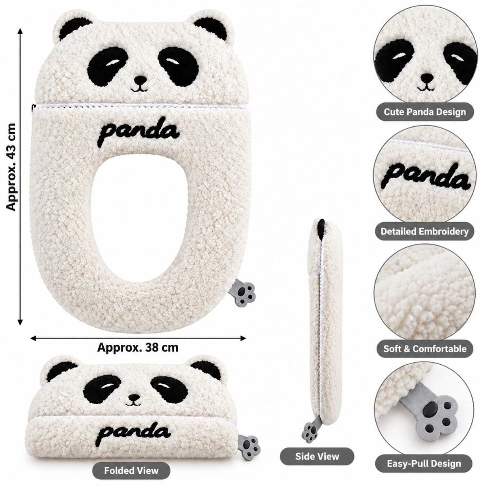 Thickened Lamb Fleece Toilet Cushion Faux Cashmere Plush Toilet Seat Pad  For Universal Toilet Seat