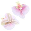 Set aus 2 französischen floralen Haarspangen Rosa Orchideen Blume Haarnadel Stilvolle Haarspangen für Mädchen Süße seitliche Haarspangen Schmuck