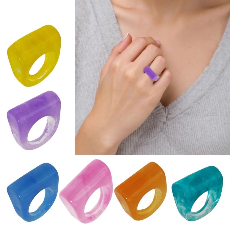 Tragbar Modern Polygon Ringe Robust Harz Schmuck Geschenk Zubehör für Tägliches Tragen
