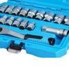 1 Set 17-Piece Pass-Through Socket Set For Chrome Vanadium With Ratchet Hexagonal Plum Blossom Shaped Tool Accessories