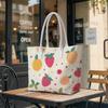 Cute Strawberry Print Tote Bag Casual Daily Ladies Shoulder Handbag Lightweight Reusable Shopping Bag for Women