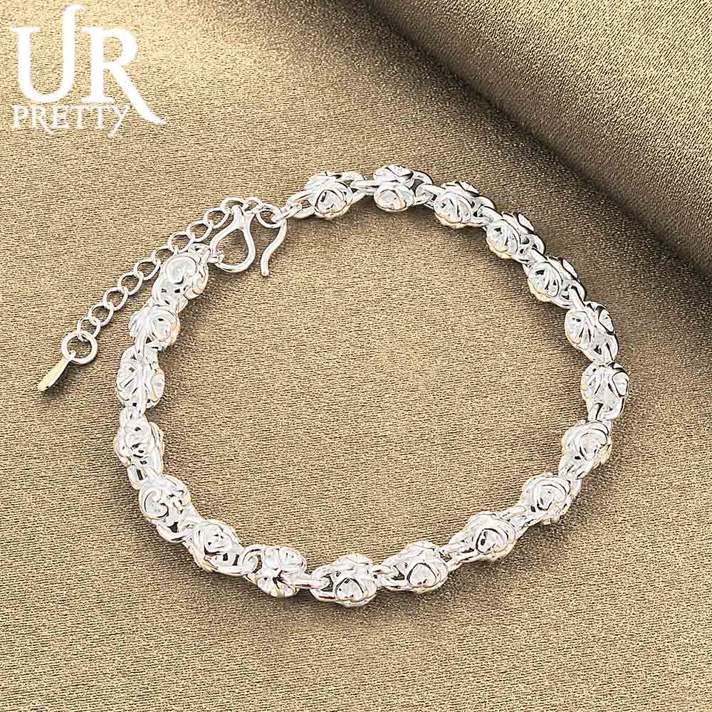 925 Sterling Silver Faucet Chain Bracelet Fashion Wedding Jewelry