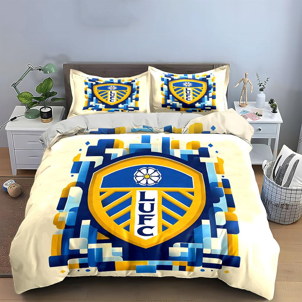 Leeds United crest pattern. Bedding sets Duvet cover sets Duvet covers Pillowcases(1*Duvet Cover 2*Pillowcases without duvet insert)