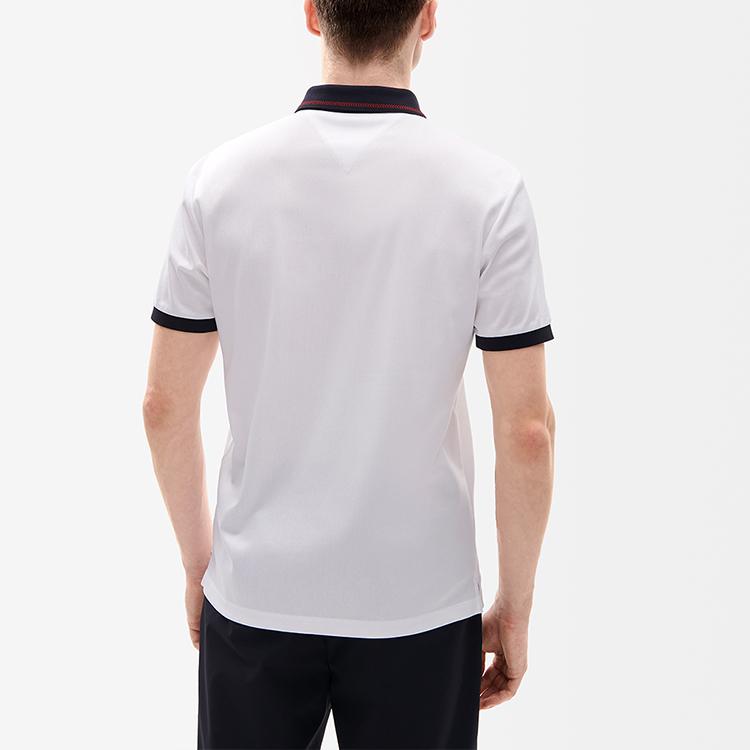 FILA Casual Logo Knit Short Sleeve Polo Shirt Men Polo Shirts Standard-White F11M231117FWT