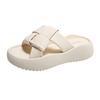 Platform French beach sandals one-word slippers women's wear 2025 summer new casual high-end slippers women